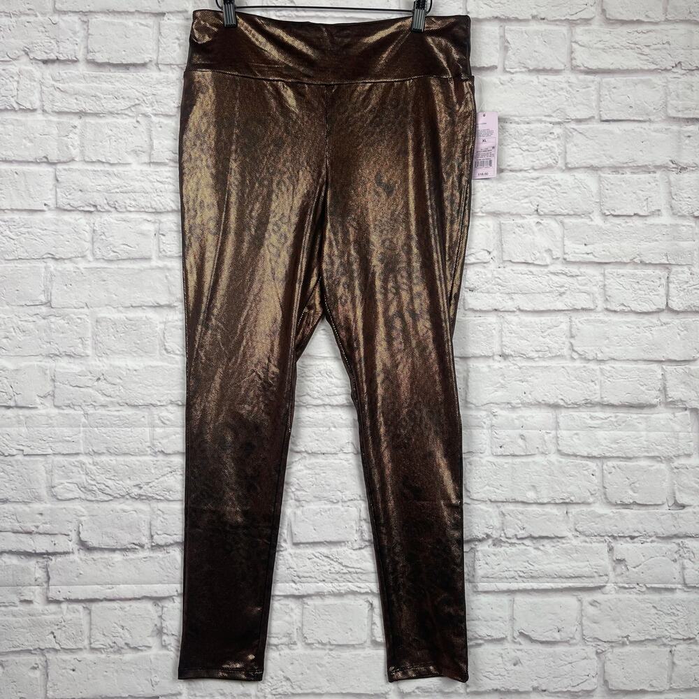 G3015 Wild Fable Women's Copper Metallic Animal Print High Rise Leggings sz XL